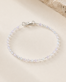Pulsera de Zirconias Lila Facetadas — Plata 950 con Piedras Naturales
