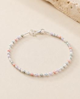 Pulsera Multicolor Piedras Naturales Facetadas — Plata 950 con Rodelas
